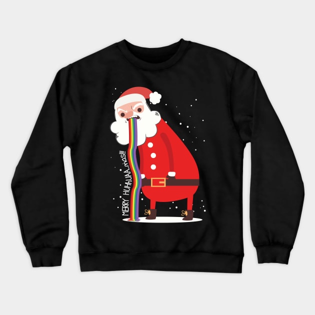 Merry Huhuua..mas Ugly Santa Crewneck Sweatshirt by avshirtnation